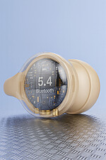 Căști Wireless Bluetooth 5.4 cu cutie de încărcare de culoare bej+incarcator 15 W – baterie 350 mAh, autonomie optimizată - imagine 5