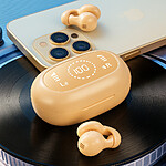 Căști Wireless Bluetooth 5.4 cu cutie de încărcare de culoare bej+incarcator 15 W – baterie 350 mAh, autonomie optimizată - imagine 4