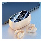 Căști Wireless Bluetooth 5.4 cu cutie de încărcare de culoare bej+incarcator 15 W – baterie 350 mAh, autonomie optimizată - imagine 3