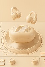 Căști Wireless Bluetooth 5.4 cu cutie de încărcare de culoare bej+incarcator 15 W – baterie 350 mAh, autonomie optimizată - imagine 6