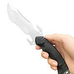 Cuțit tactic de exterior lama gri  – de înaltă duritate, ideal pentru camping, autoapărare și supraviețuire - imagine 4