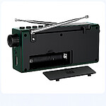 Radio portabil  multifuncțional incarcare solara JOC-6138REC-S cu Bluetooth, USB, card TF, afișaj digital și sunet stereo de culoare verde - imagine 2