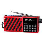 Radio portabil multifuncțional incarcare solara JOC-6138REC-S cu Bluetooth, USB, card TF, afișaj digital și sunet stereo de culoare rosie