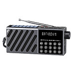Radio portabil multifuncțional incarcare solara JOC-6138REC-S cu Bluetooth, USB, card TF, afișaj digital și sunet stereo de culoare gri