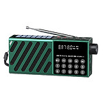 Radio portabil  multifuncțional incarcare solara JOC-6138REC-S cu Bluetooth, USB, card TF, afișaj digital și sunet stereo de culoare verde
