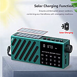 Radio portabil  multifuncțional incarcare solara JOC-6138REC-S cu Bluetooth, USB, card TF, afișaj digital și sunet stereo de culoare verde - imagine 4