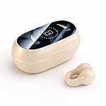 Căști Wireless Bluetooth 5.4 cu cutie de încărcare de culoare bej – baterie 350 mAh, autonomie optimizată