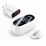 Căști Wireless Bluetooth 5.4 cu cutie de încărcare de culoare alba+incarcator 15 W – baterie 350 mAh, autonomie optimizată