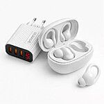 Căști Wireless Bluetooth 5.4 cu cutie de încărcare de culoare alba+incarcator 15 W – baterie 350 mAh, autonomie optimizată